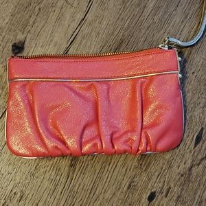 Express Salmon and Gold Wristlet